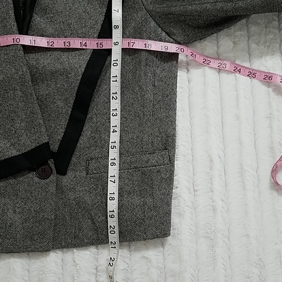 NORDSTROM'S POV 80s black and white wide lapel suit office interviews sz.8 - Picture 4 of 8